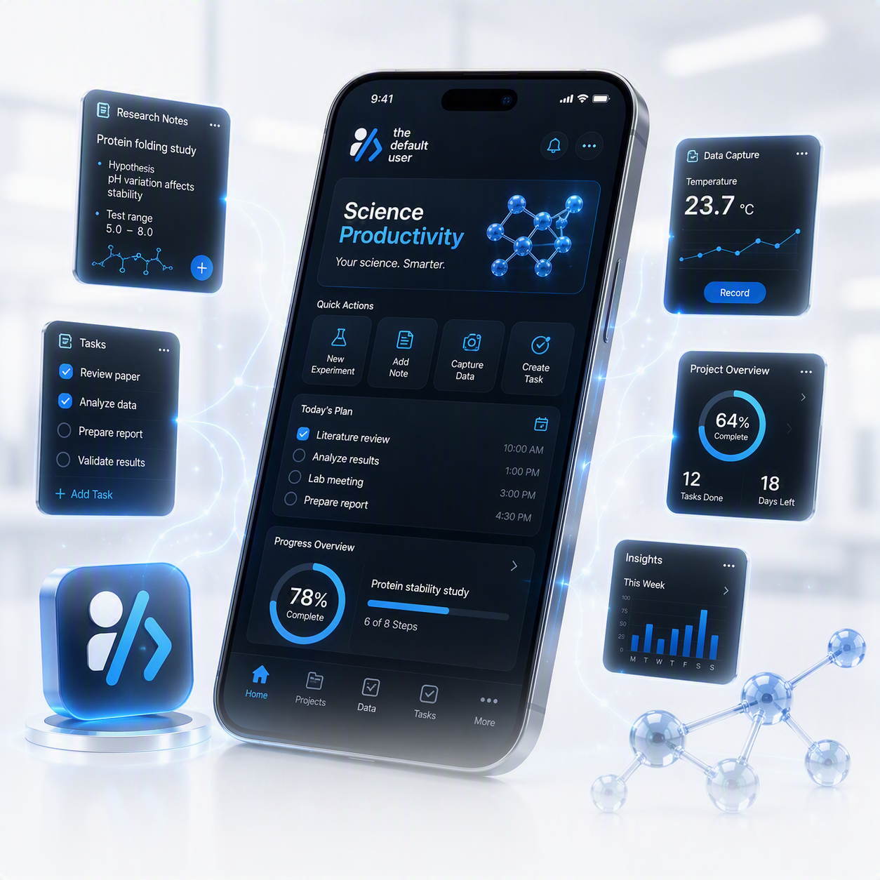 Science and productivity apps for mobile